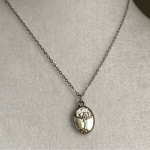Handmade Tree of Life Necklace STAINLESS STEEL Silver Tone Stocking Stuffer Gift